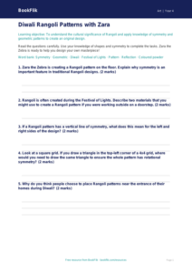 Free Diwali Rangoli Art Worksheet for Year 4 Australian Students