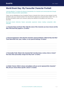 Free World Book Day Art Template for Year 4 Students | BookFlik
