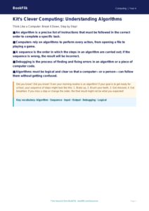 Free Algorithms Poster for Year 4 Computing | BookFlik