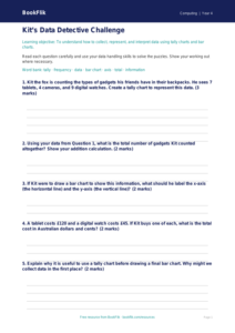 Free Data Handling Worksheet | Year 4 | Computing | BookFlik