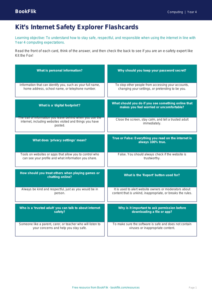 Free Internet Safety Flashcards | Year 4 | Computing | BookFlik