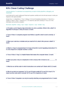 Free Programming Quiz for Year 4 Students | BookFlik