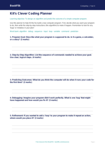 Free Programming Template | Year 4 | Computing | BookFlik
