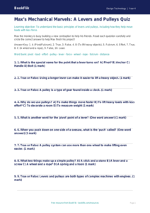 Free Levers And Pulleys Quiz | Year 4 | Design Technology | BookFlik