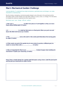 Free Mechanisms Activity Sheet | Year 4 | Design Technology | BookFlik