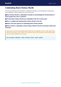 Free Black History Month Poster Activity | Year 4 | English | BookFlik