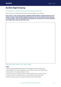 Free Bonfire Night Writing & Drawing Sheet | Year 4 | English | BookFlik