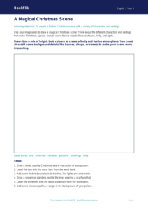 English christmas story drawing sheet year 4 core