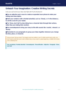 Free Creative Writing Poster | Year 4 | English | BookFlik
