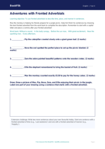Free Fronted Adverbials Activity Sheet | Year 4 | English | BookFlik