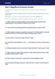 Free Grammar Quiz for Year 4 Students | BookFlik
