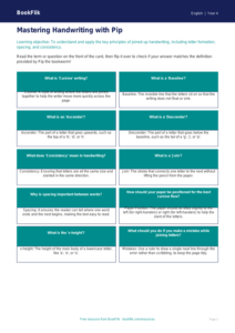 Free Handwriting Flashcards for Year 4 English | BookFlik