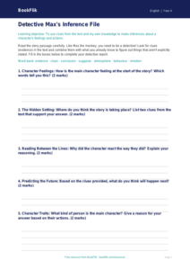 English inference template year 4 core