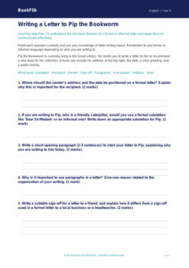 Free Letter Writing Worksheet | Year 4 | English | BookFlik