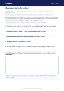 English nouns and verbs track sheet year 4 core