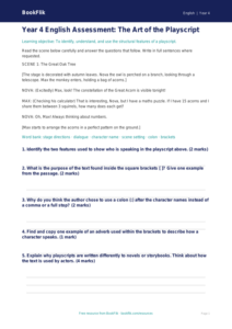 Free Playscripts Assessment | Year 4 | English | BookFlik