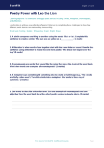 Free Poetry Worksheet | Year 4 | English | BookFlik