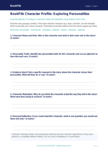 Free Reading Comprehension Template for Year 4 Students | BookFlik
