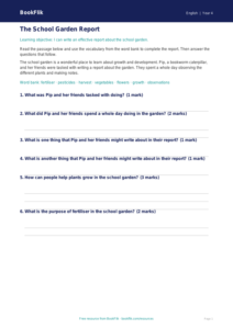 English report writing track sheet year 4 core