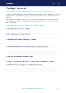 English stories template year 4 core