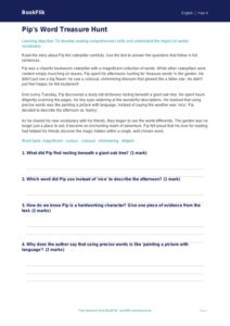 Free Vocabulary Comprehension | Year 4 | English | BookFlik