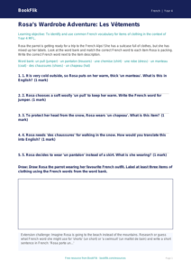 French Clothes Vocabulary | Year 4 | BookFlik