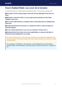 Learn Days of the Week in French | Free Poster | Year 4 | BookFlik