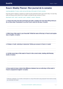 Learn Days of the Week in French with BookFlik – Year 4 Template