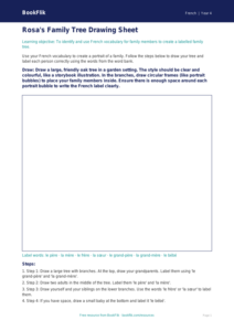 Free Family Drawing Sheet for Year 4 French Lessons | BookFlik