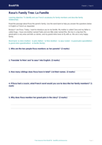 Free Family Track Sheet for Year 4 French Lessons | BookFlik