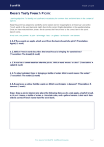 Free French Food Activity Sheet | Year 4 | Australian Curriculum