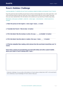 Free Hobbies Activity Sheet for Year 4 French Learners | BookFlik