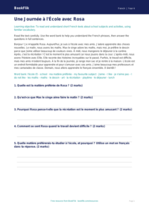 Year 4 French School Comprehension | Free Download | BookFlik