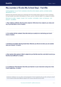 Year 4 French School Template | Free Download for Australian Students