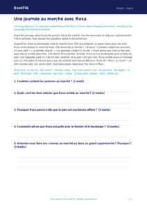 Free Year 4 French Shopping Comprehension Activity | BookFlik