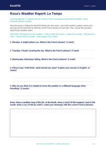 Free Weather Activity Sheet for Year 4 Students | BookFlik