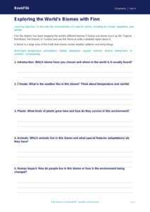 Free Biomes Writing Frame | Year 4 | Geography | BookFlik