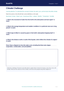 Geography climate activity sheet year 4 core