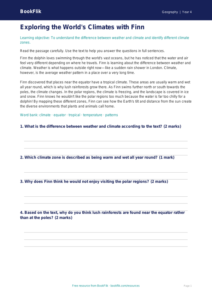 Geography climate comprehension year 4 core
