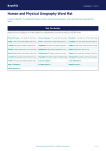 Free Human And Physical Geography Word Mat | Year 4 | Geography | BookFlik