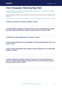 Free Map Skills Assessment | Year 4 | Geography | BookFlik