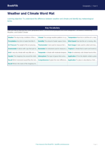 Free Weather And Climate Word Mat | Year 4 | Geography | BookFlik