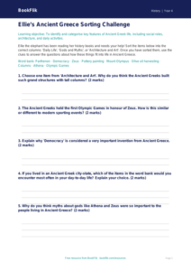 Free Ancient Greece Activity Sheet | Year 4 | History | BookFlik