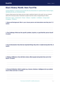 History black history month template year 4 core