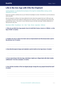 Free Iron Age Worksheet | Year 4 | History | BookFlik