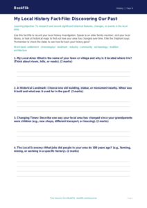 Free Local History Template | Year 4 | History | BookFlik