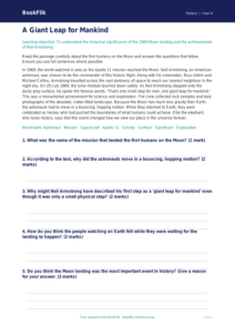 Free Neil Armstrong Comprehension | Year 4 | History | BookFlik