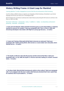 Free Neil Armstrong Writing Frame | Year 4 | History | BookFlik