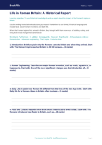 History romans writing frame year 4 core
