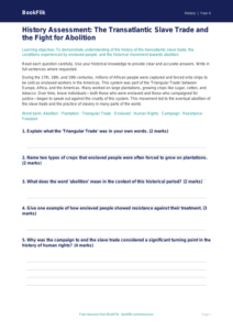 History slavery assessment year 4 core